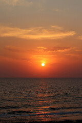 Sunset over the sea. Antalya Turkey