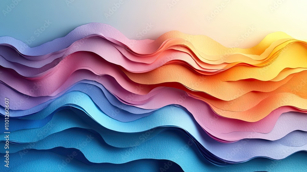 Poster paper cut and multilayer cure background rendering