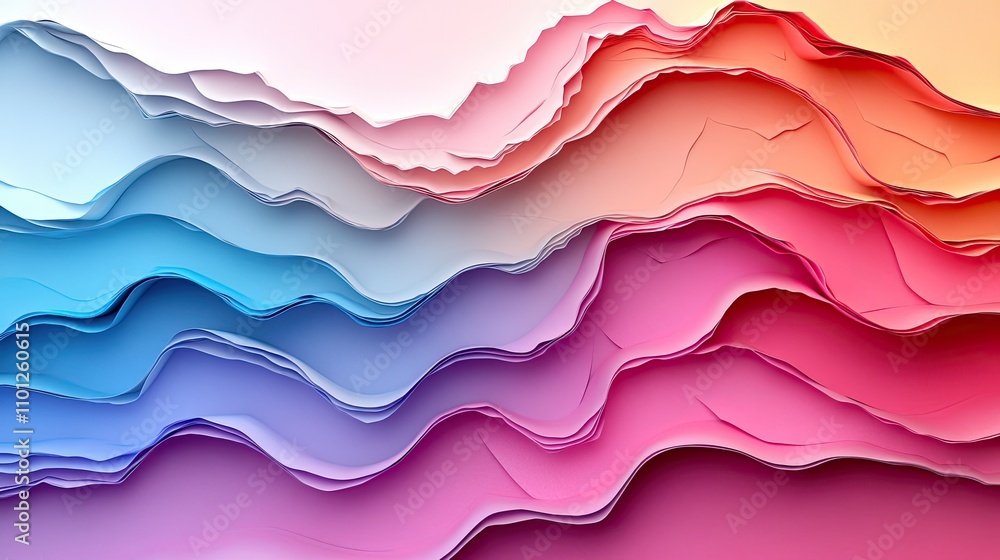 Poster paper cut and multilayer cure background rendering