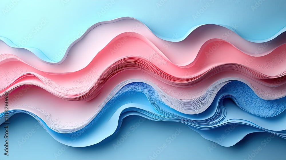 Poster paper cut and multilayer cure background rendering