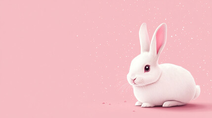 Obraz premium cute fluffy rabbit bunny animal background