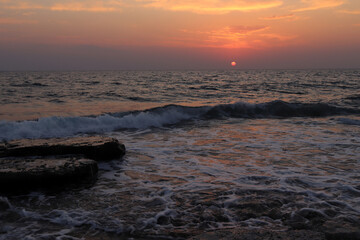 Sunset over the sea. Antalya Turkey