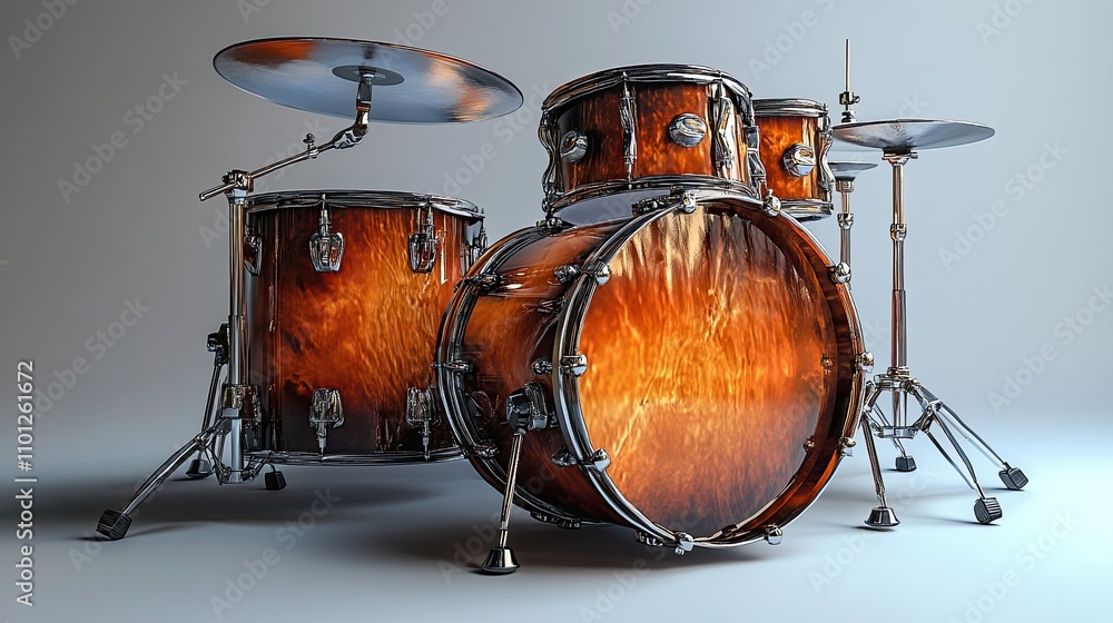 Poster pedal equipped realistic drum on a white background drum machine concept rendered in three dimension