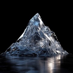 An expensive diamond in the shape of a mountain on a dark background. 
