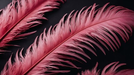 Fototapeta premium Abstract pink feathers with red border love theme
