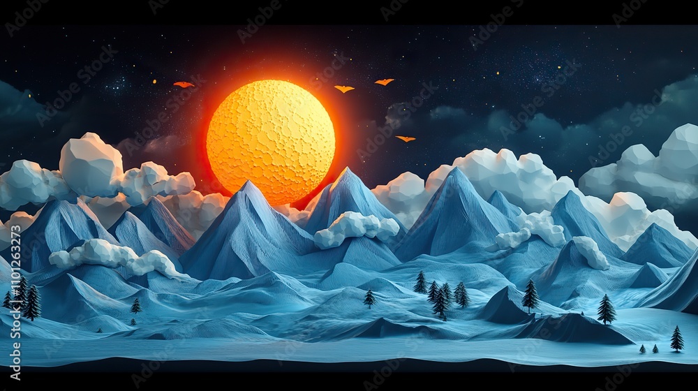 Poster planet with cartoon style rendering