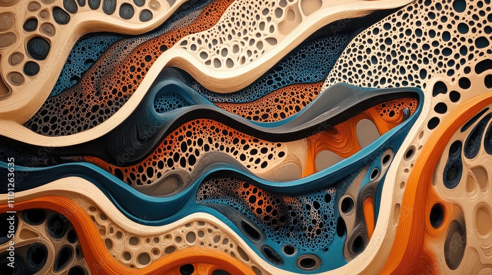 Poster a stunning abstract piece with intricate, high-end patterns, showcasing unique and luxurious design 