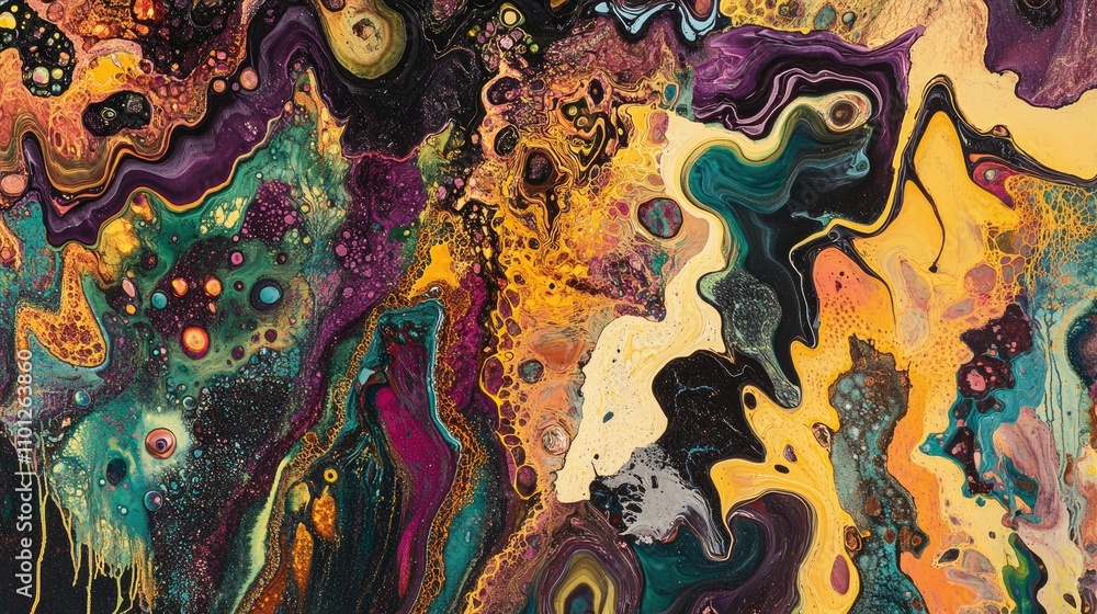 Poster abstract art with elegant patterns and luxurious textures, designed to captivate art enthusiasts and