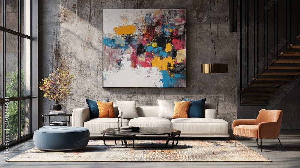 Poster high-end abstract design with intricate patterns and vibrant, luxurious textures, capturing attentio