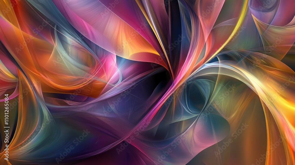 Poster stunning abstract composition with luxurious colors and patterns, creating a masterpiece of modern e
