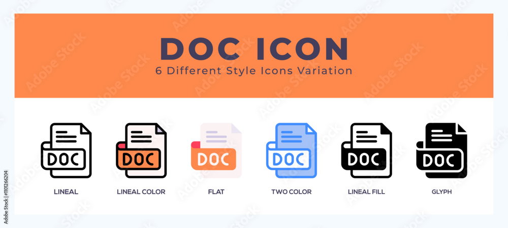 Poster doc file icon for websites and apps. vector illustration