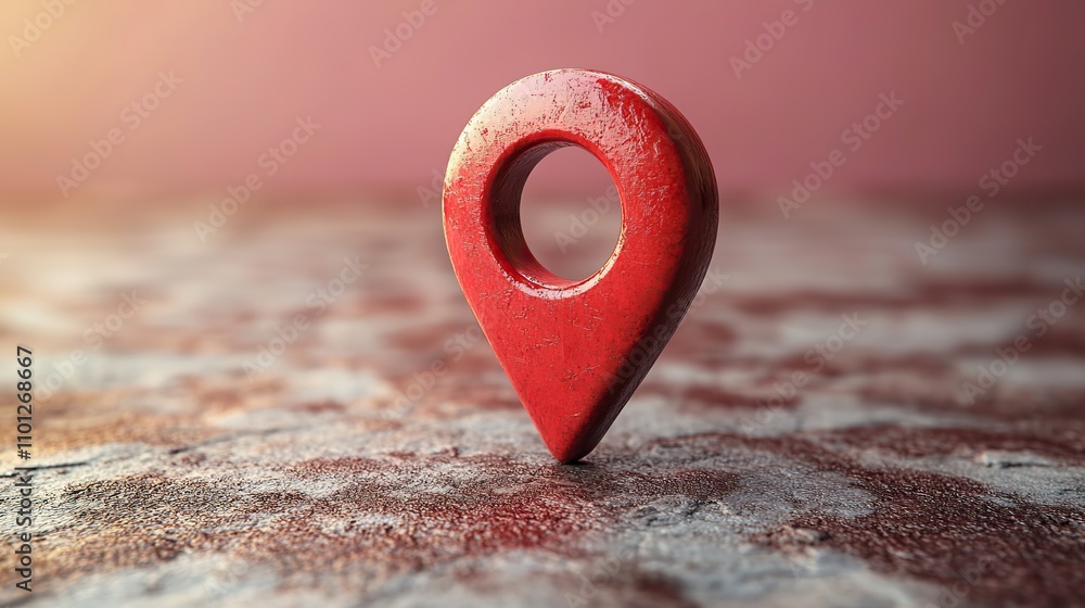 Poster red location marker sign rendering