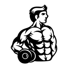 Fitness gym logo template body builder