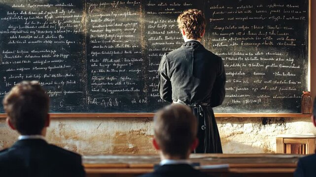 Chalkboard filled with significant dates, events, and figures from the French Revolution, ideal for history classrooms or exam preparation guides.