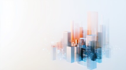 Abstract cityscape illustration depicting modern urban architecture and skyline design in vibrant hues