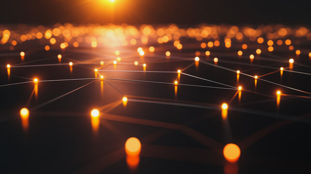 Abstract business connection of lines from nodes It is connected to endless nodes and represents the innovation of communication in the network.

