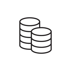 Coins thin line vector icon.