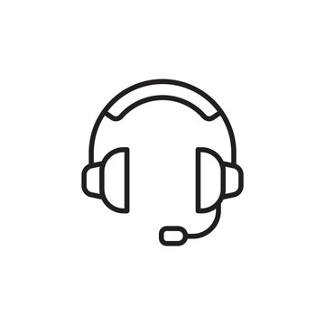 recommend clip art: Headset thin line vector icon.