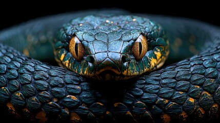 Fototapeta premium Green snake as a symbol of the new year 