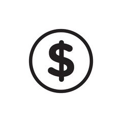 Obraz premium Dollar thin line vector icon.