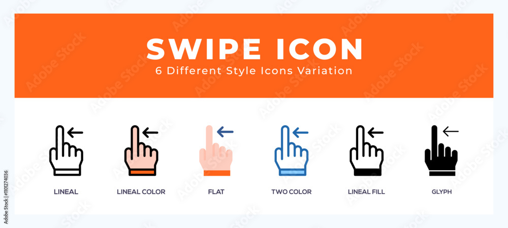 Aufkleber swipe set of vector icon. for web. and mobile app