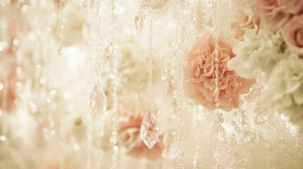 Fototapeta premium Delicate Floral Softness with Raindrops
