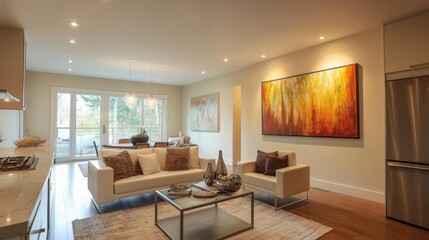 Fototapeta premium Modern Open-Concept Living Room Design