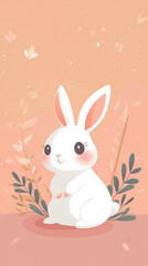 Obraz premium cute fluffy rabbit bunny animal background