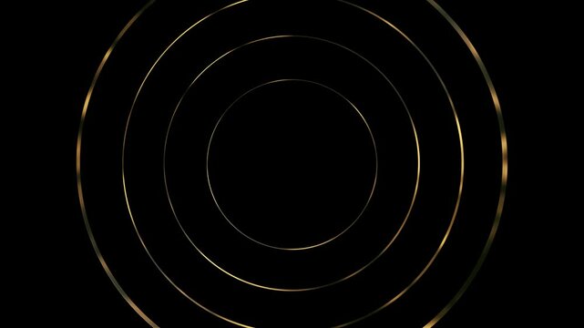 Luxurious black gold seamless circular animated background 4K quality