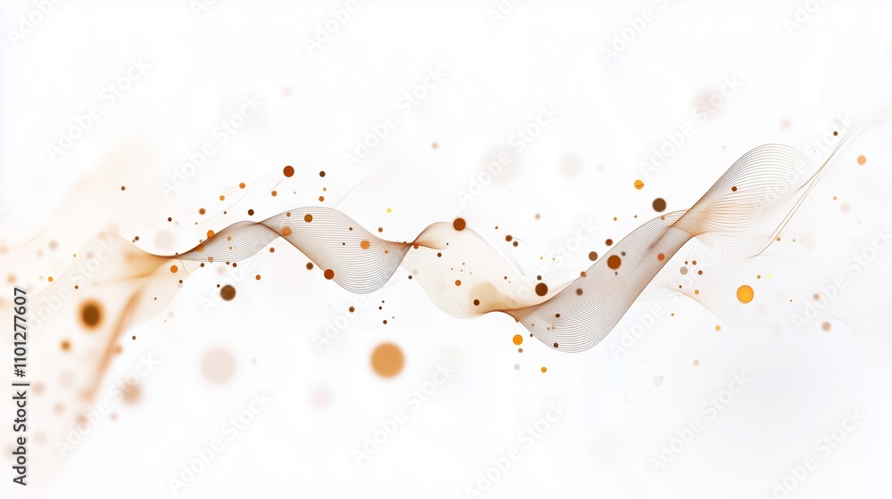 Poster abstract flowing patterns with golden hues and soft swirls on a light background capturing a sense o