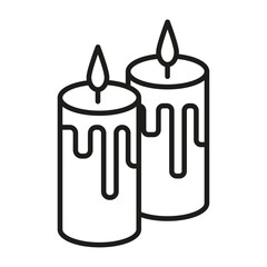 Candle icon Simple thin line flat symbol