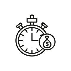 Deposit period icon Simple thin line flat symbol