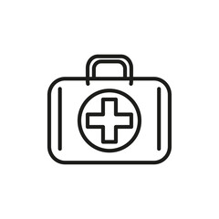 Obraz premium First aid box icon Simple thin line flat symbol