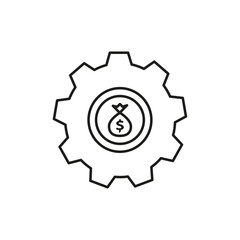 Obraz premium Fixed money icon Simple thin line flat symbol