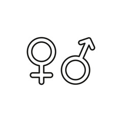 Gender icon Simple thin line flat symbol