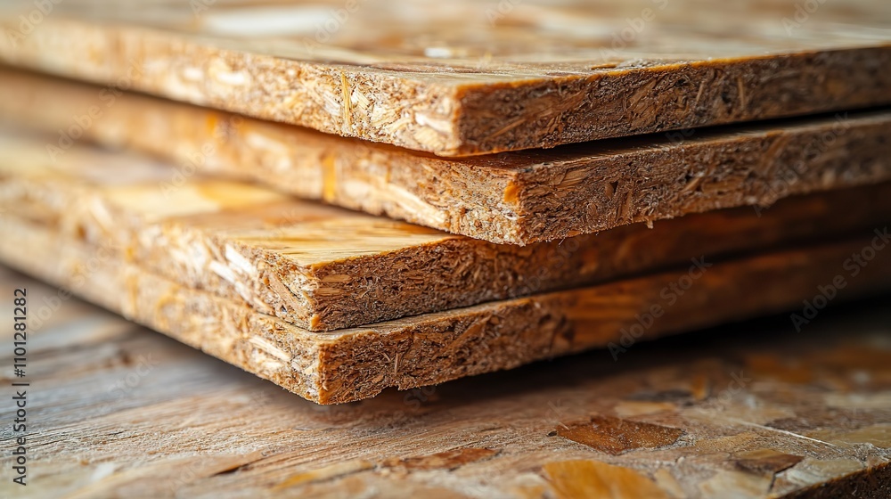 Poster stack of osb plates isolated on a white backgroun