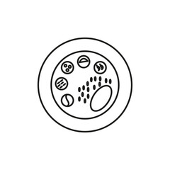 Indian thali icon Simple thin line flat symbol