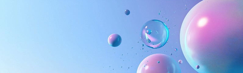 3d bubble circle on a blue background