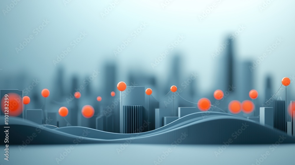 Aufkleber an abstract representation of a business process diagram with glowing lines and nodes, superimposed 