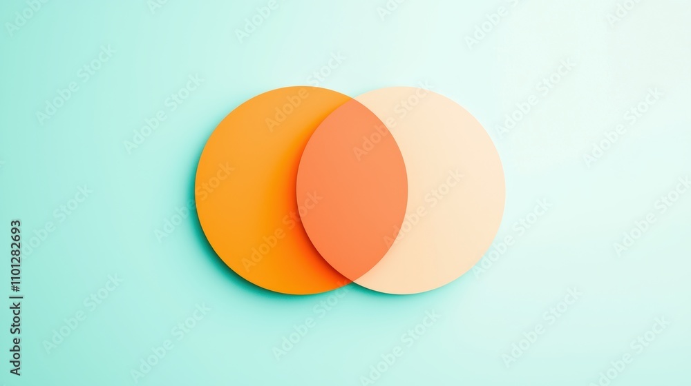 Poster a minimalist venn diagram with two overlapping circles, one representing logic and the other represe