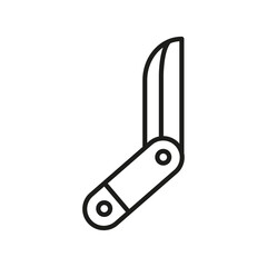 Pocket knife icon Simple thin line flat symbol