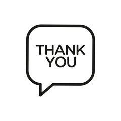 Speech bubbles thank you icon Simple thin line flat symbol