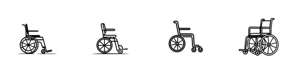 Flat icon of a modern wheelchair or handicap symbol for apps and websites.