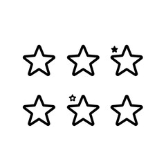 Obraz premium Line art icons with gold stars representing product ratings and customer reviews, designed for modern apps and websites.