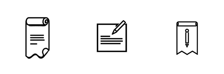 An ancient parchment paper with text, represented as a contemporary flat icon for use in games and websites.