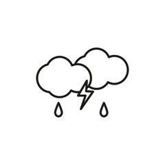 Thunderstorm icon Simple thin line flat symbol