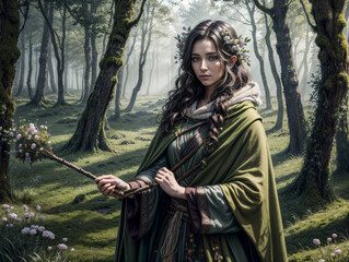 Naklejka premium Enchanted Forest Sorceress