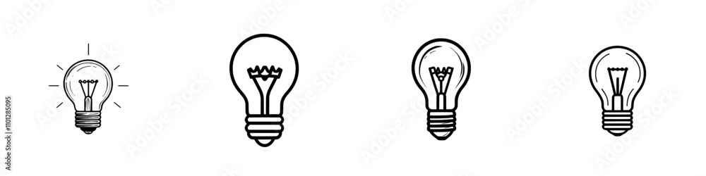 Aufkleber modern line art icon of a lightbulb with an idea, perfect for business apps and websites.