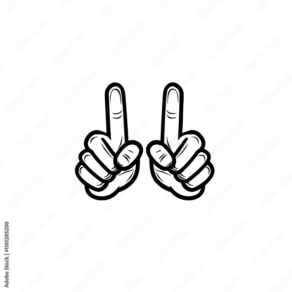 Aufkleber line art icon of a hand making a swipe left and right motion, designed for apps and websites.