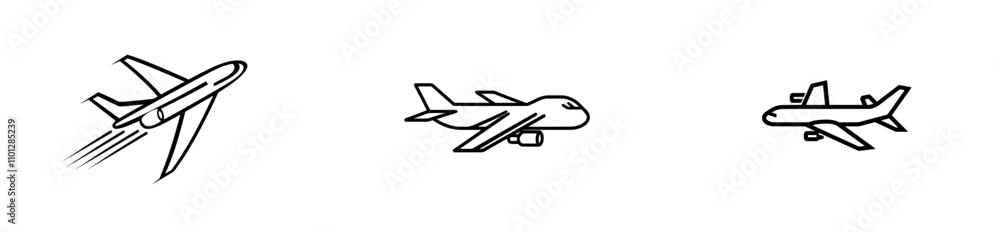 Poster a sleek, modern illustration of an airplane using a single continuous line, showcasing minimalism an